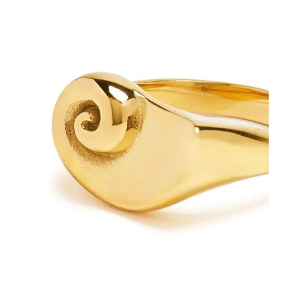 Jenny Bird Gold Lucille Signet Ring - size 3 - Picture 3 of 7